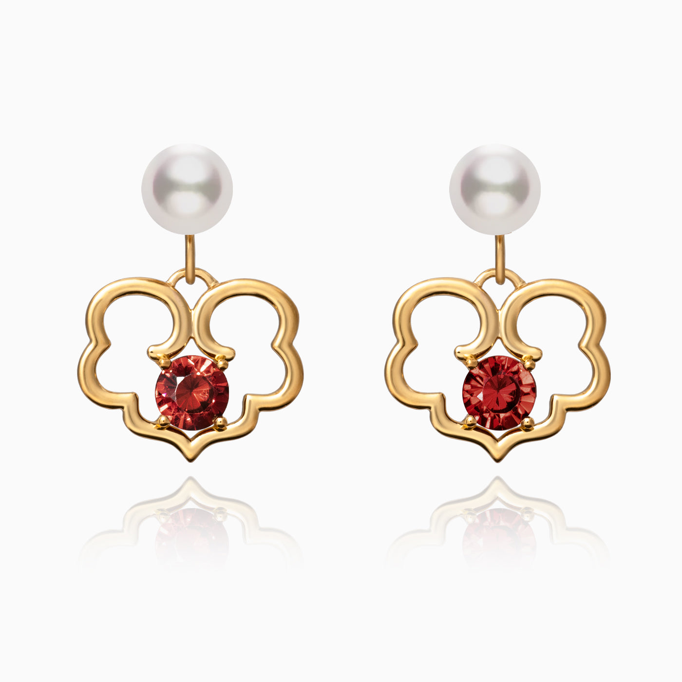 The Timeless Blessings Earrings - 18kt Yellow Gold with Spessartite Garnet