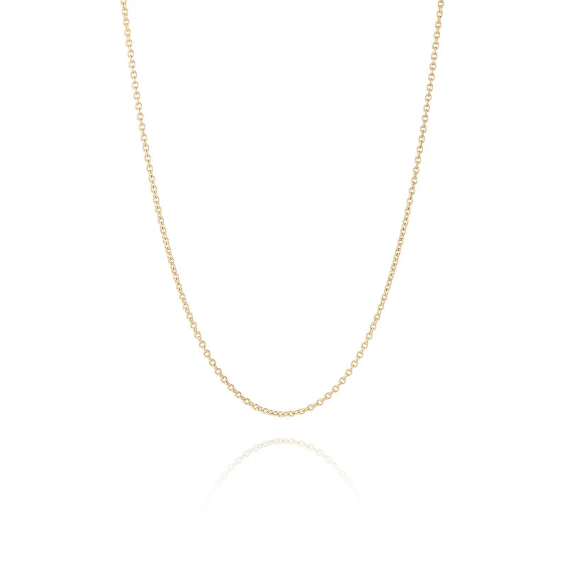Falun Pendant 17mm and Cable Chain  18kt Yellow Gold