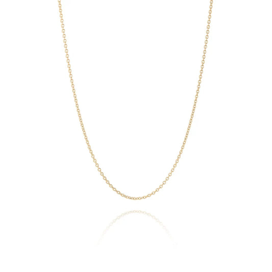 Falun Pendant 17mm and Cable Chain  18kt Yellow Gold