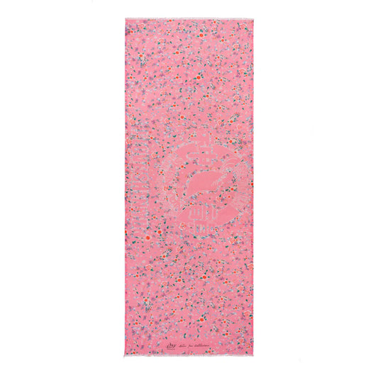 Celestial Flowers Long Scarf - Pink