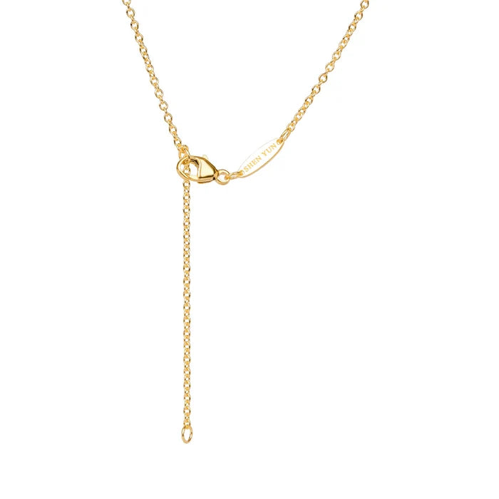 Falun Pendant 17mm and Cable Chain  18kt Yellow Gold