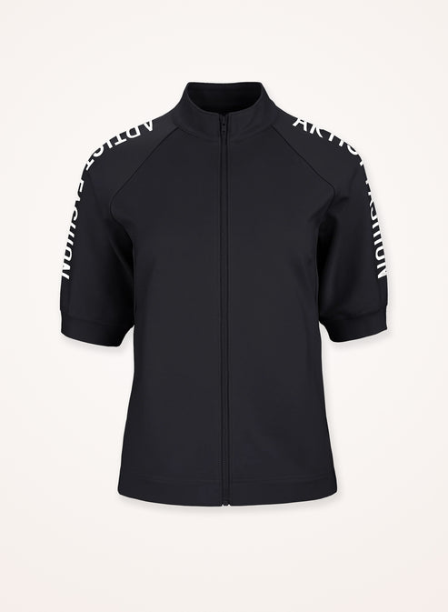 Women's Artist Fashion Short-Sleeve Zip-Up