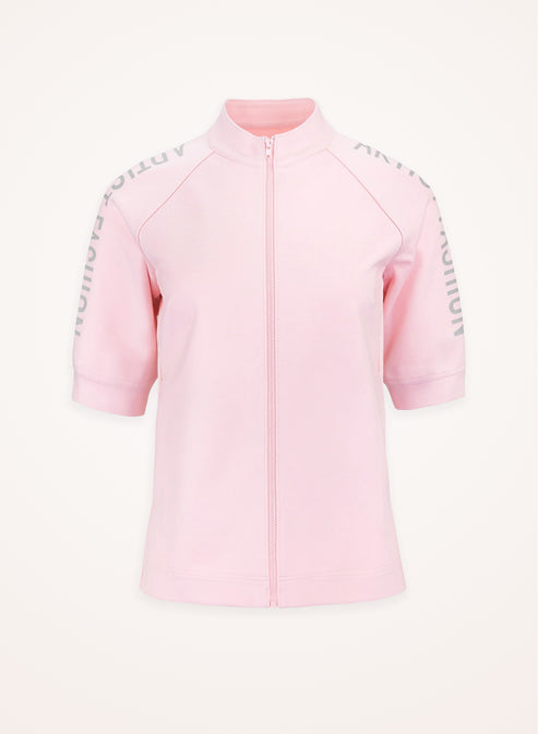 Women's Artist Fashion Short-Sleeve Zip-Up