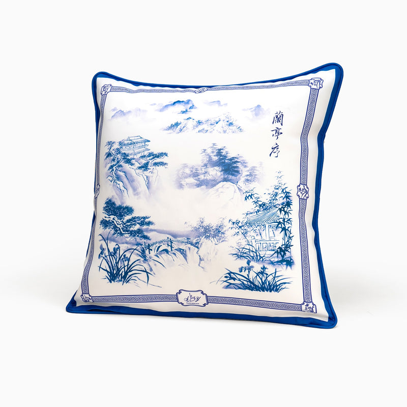 Poets of the Orchid Pavilion Cushion Cover